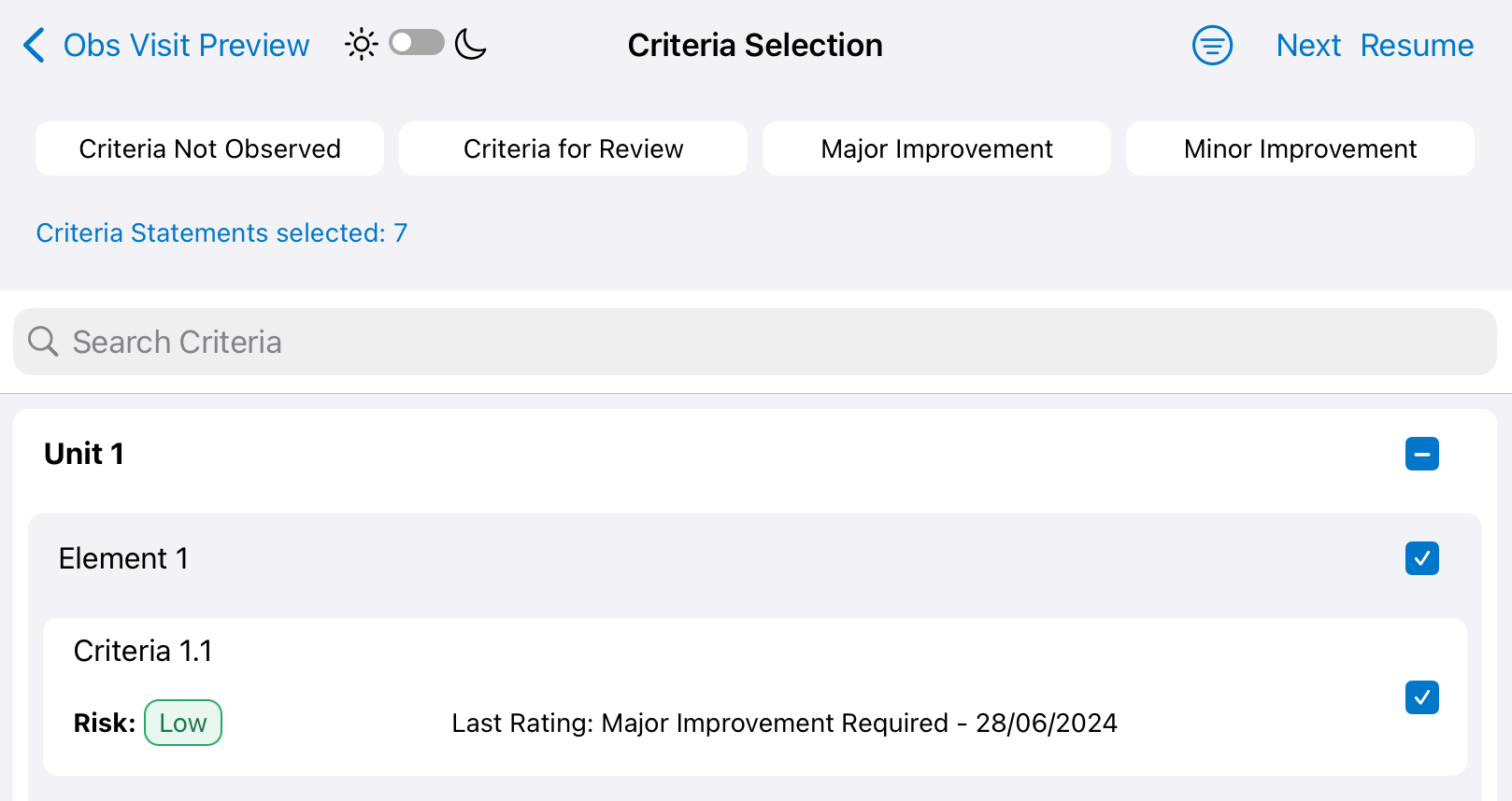 Criteria Selection Page - Resume Button.PNG