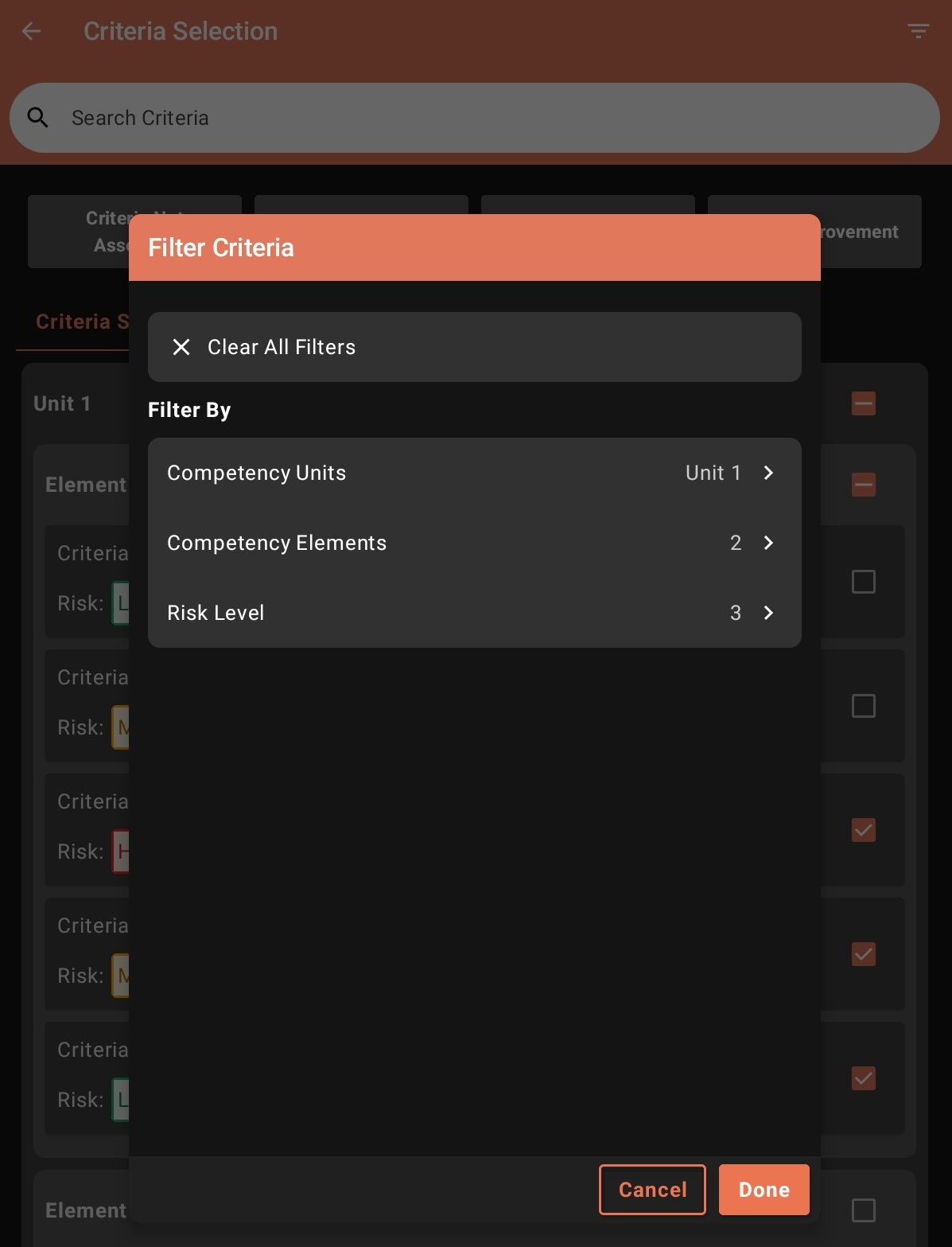 Criteria Selection Page - Filter Modal.jpg